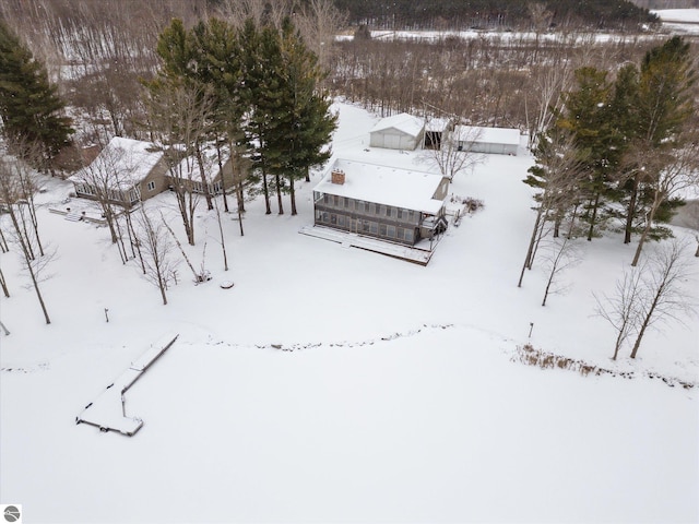 view of snowy aerial view