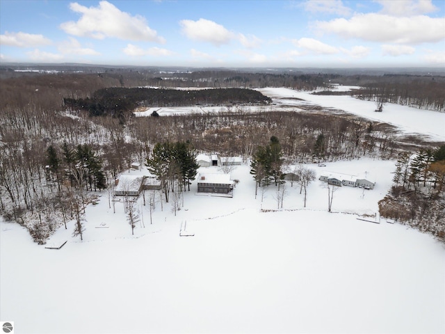 view of snowy aerial view