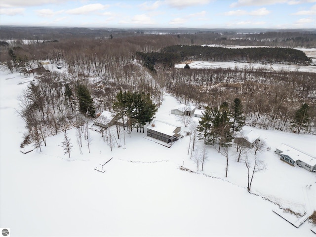 view of snowy aerial view