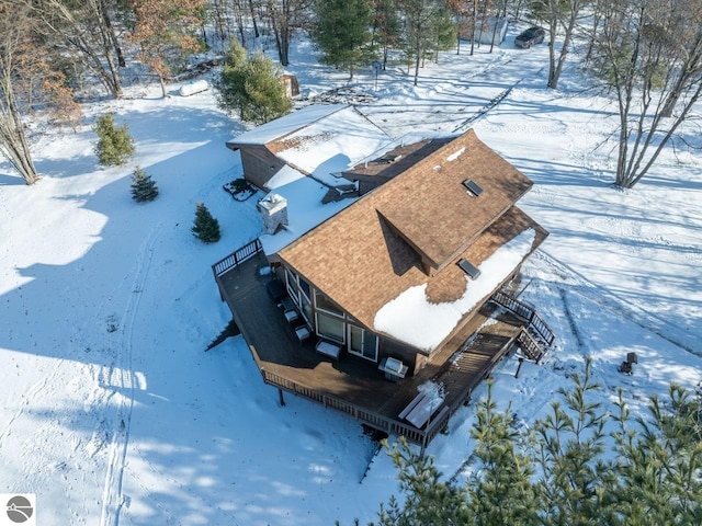 view of snowy aerial view