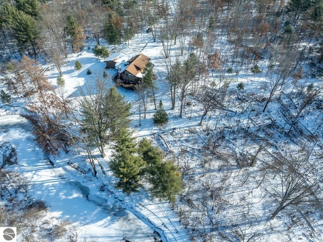 view of snowy aerial view