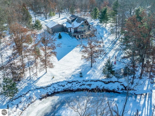 view of snowy aerial view