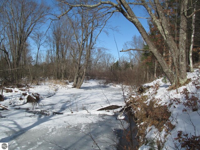 view of snow covered land