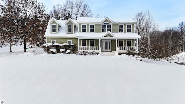 view of front of property with a porch