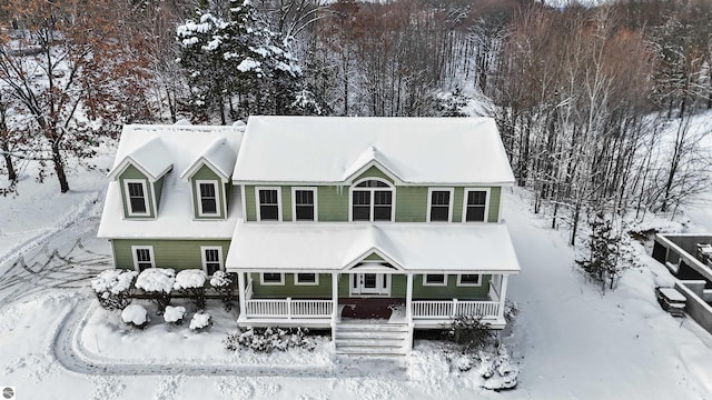 view of front of property with a porch