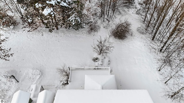 view of snowy aerial view