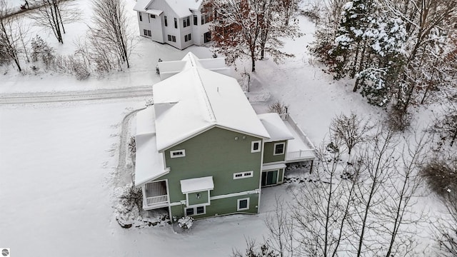 view of snowy aerial view