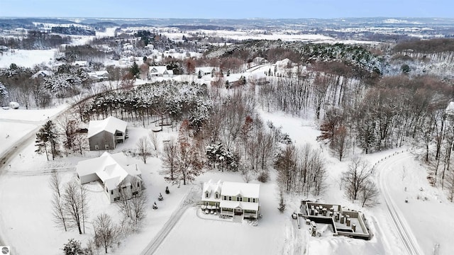 view of snowy aerial view