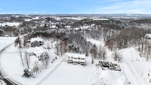 view of snowy aerial view