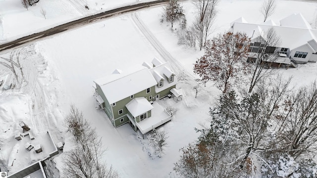 view of snowy aerial view