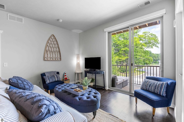 living room featuring hardwood / wood-style floors