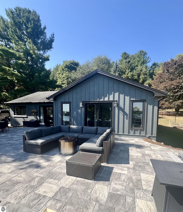 view of patio with an outdoor hangout area