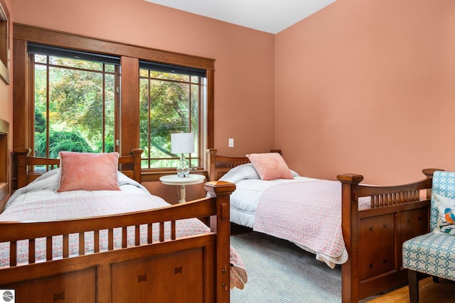 bedroom featuring light hardwood / wood-style floors