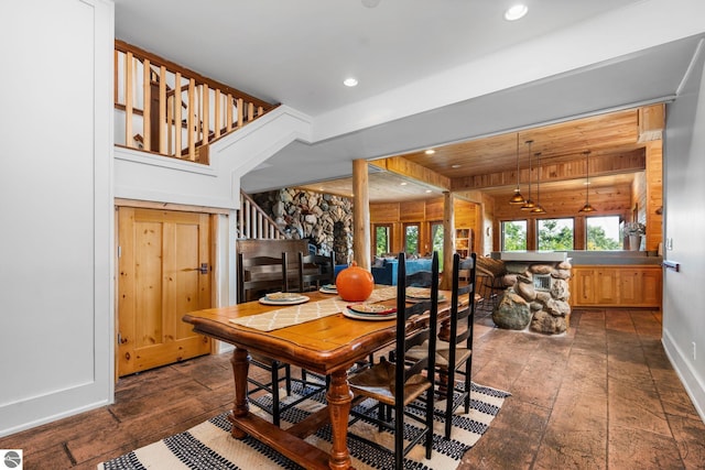 dining room featuring dark wood-type flooring