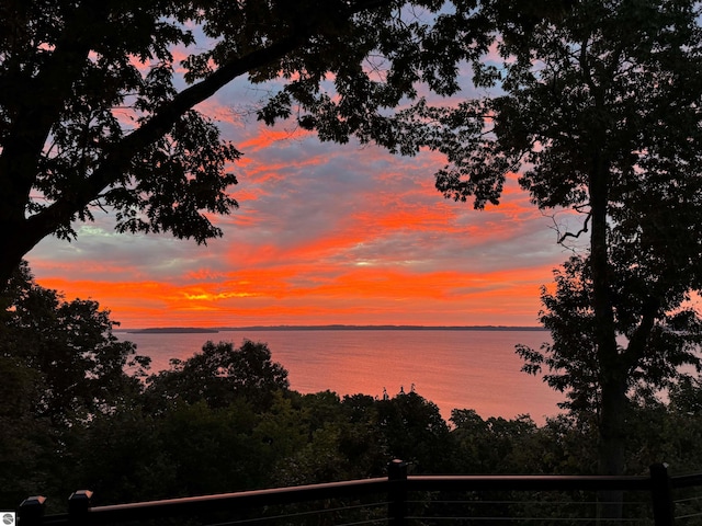 nature at dusk with a water view