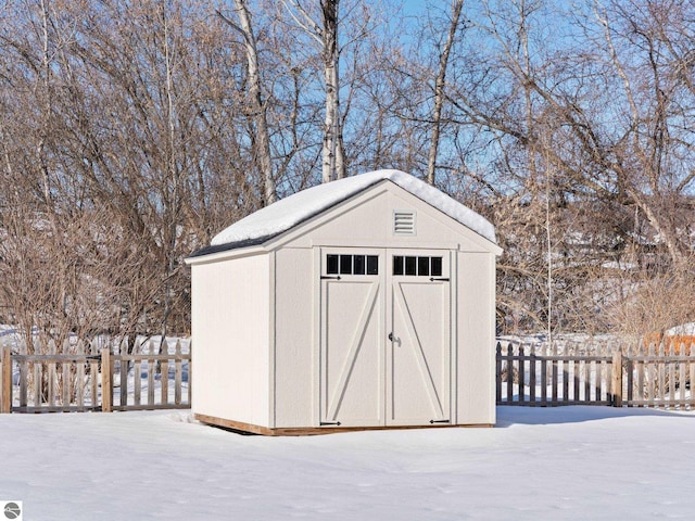 view of snow covered structure