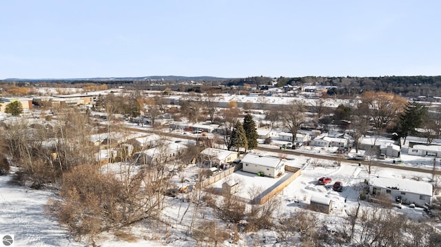 view of snowy aerial view