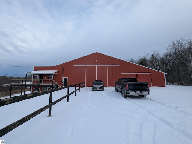 view of snow covered structure