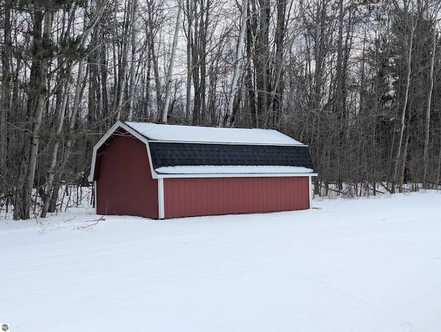 view of snow covered structure