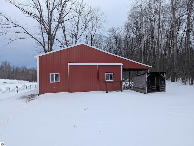 view of snow covered structure