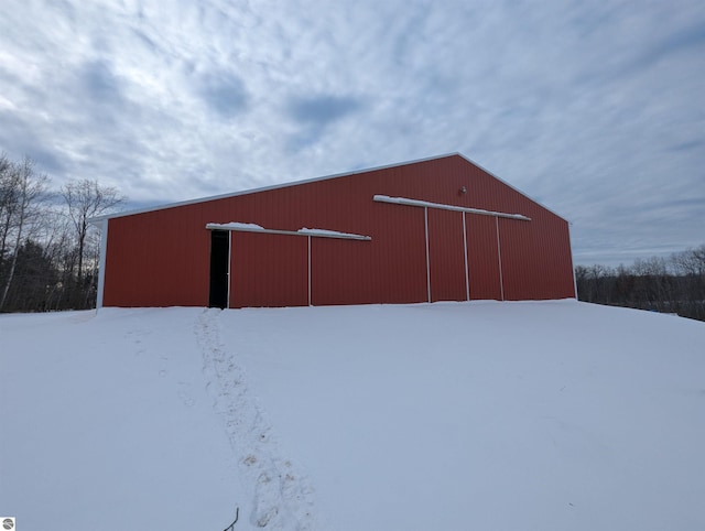 view of snow covered structure