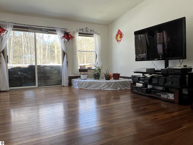 living room featuring hardwood / wood-style flooring