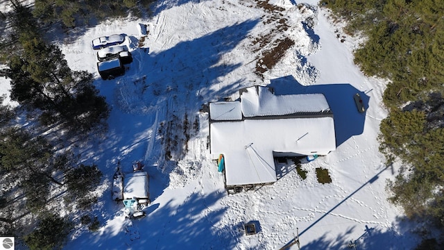 view of snowy aerial view