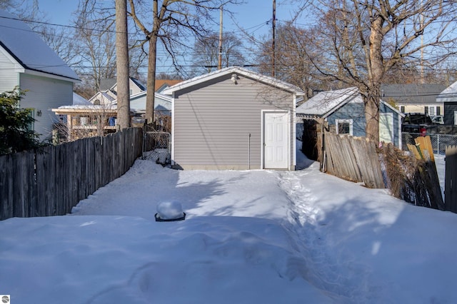 view of snow covered structure