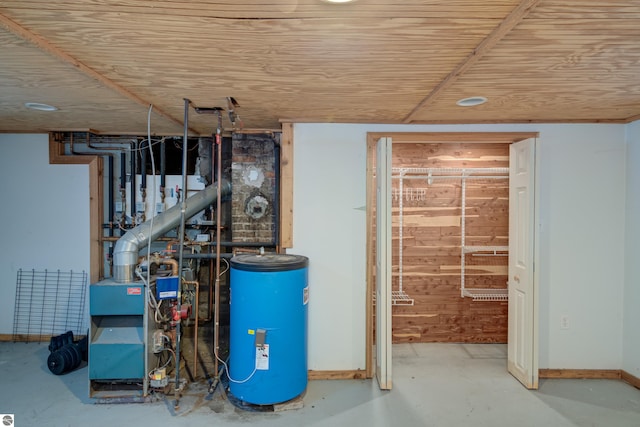 utility room with water heater