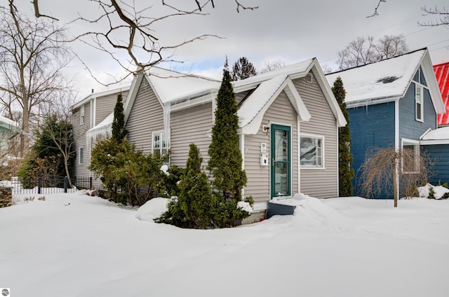 view of snow covered exterior