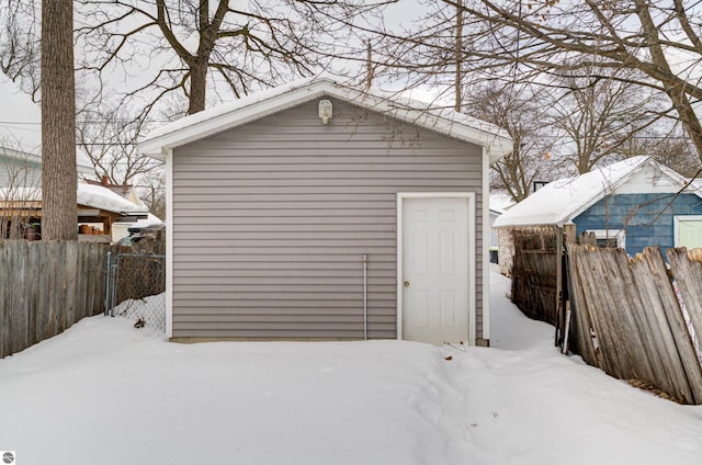 view of snow covered structure