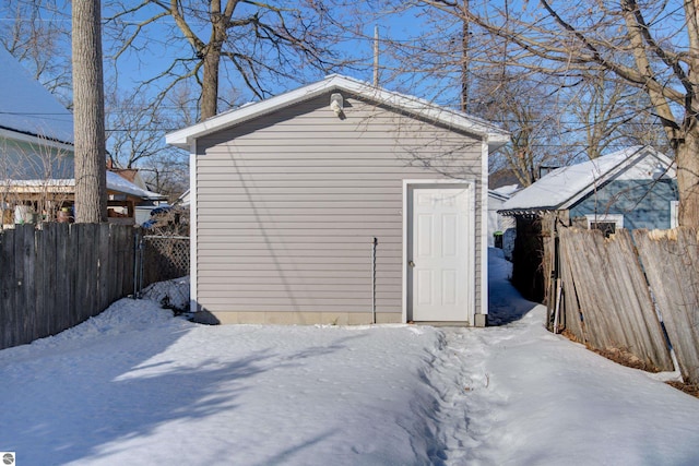 view of snow covered structure