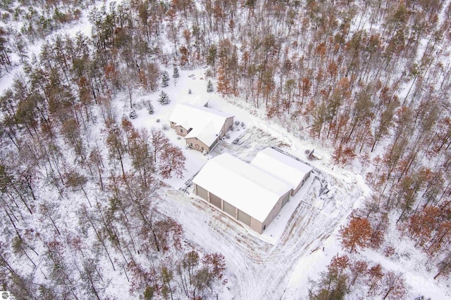 view of snowy aerial view