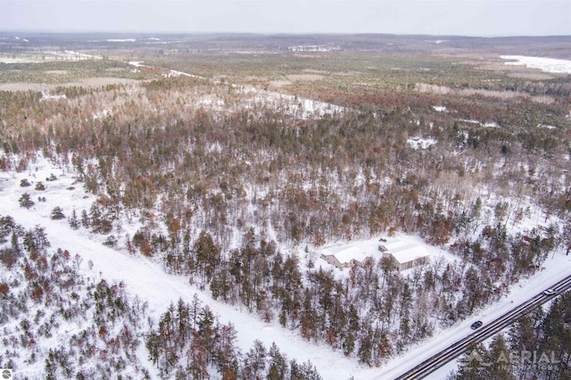 view of snowy aerial view