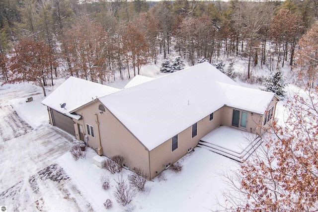 view of snowy aerial view