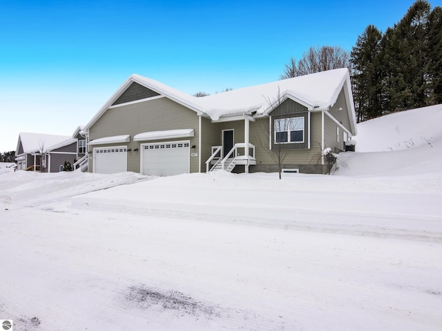 view of front facade with a garage