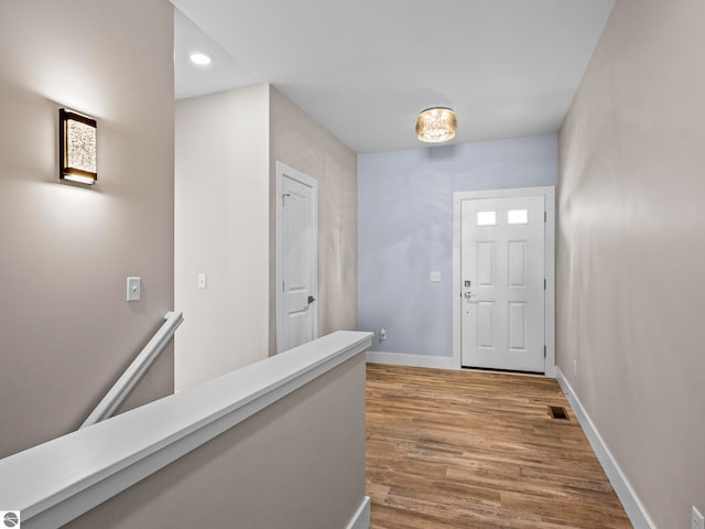 entrance foyer featuring light hardwood / wood-style flooring