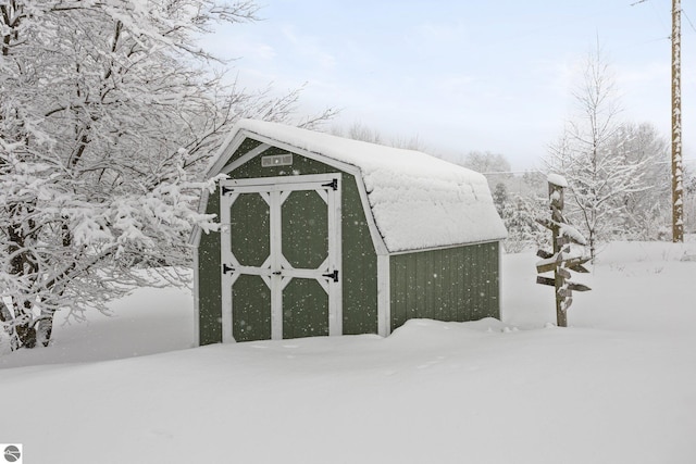 view of snow covered structure