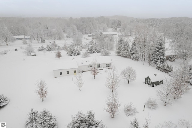 view of snowy aerial view