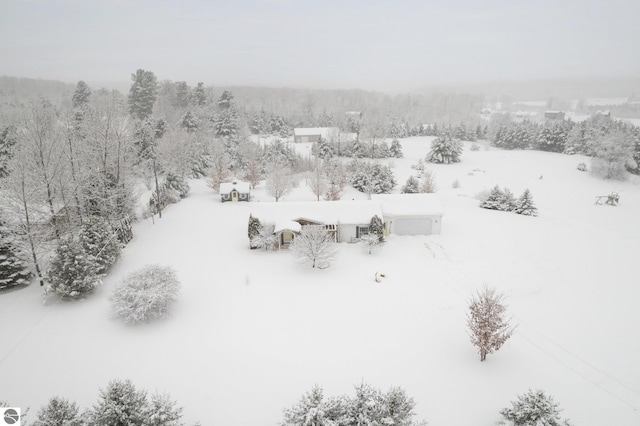 view of snowy aerial view