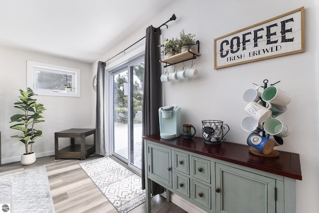 doorway featuring light hardwood / wood-style floors