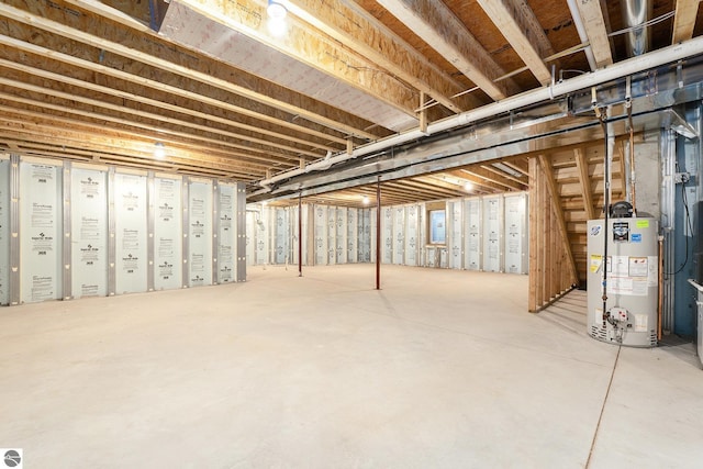 basement with gas water heater