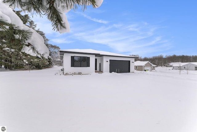 exterior space featuring a garage