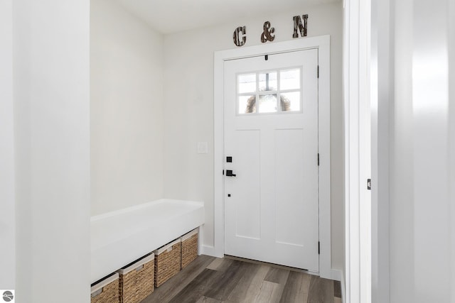 interior space featuring dark wood-type flooring