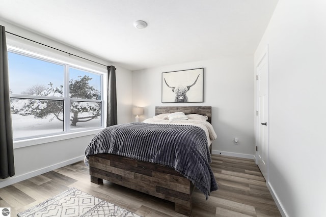 bedroom with hardwood / wood-style flooring