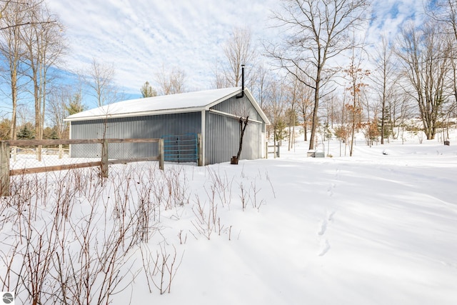 view of snow covered structure