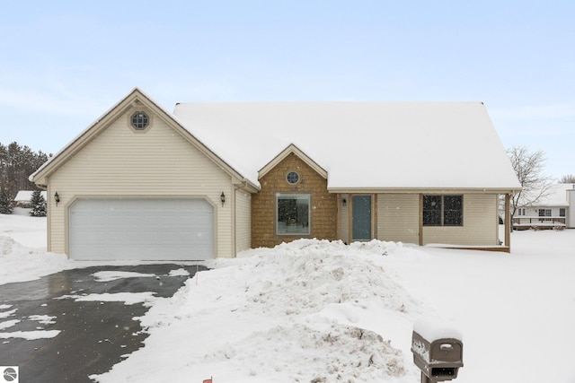 view of front of house with a garage