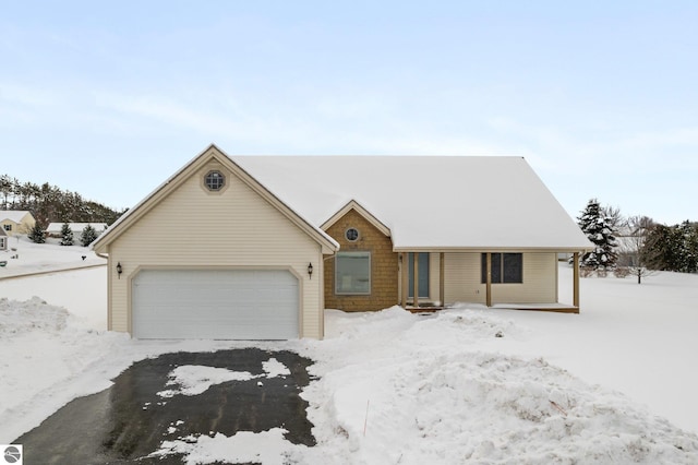 view of front of house with a garage