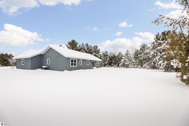 view of snowy exterior