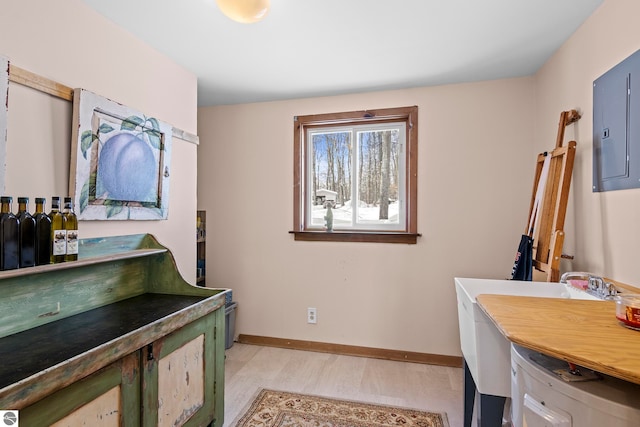 interior space featuring hardwood / wood-style floors and electric panel